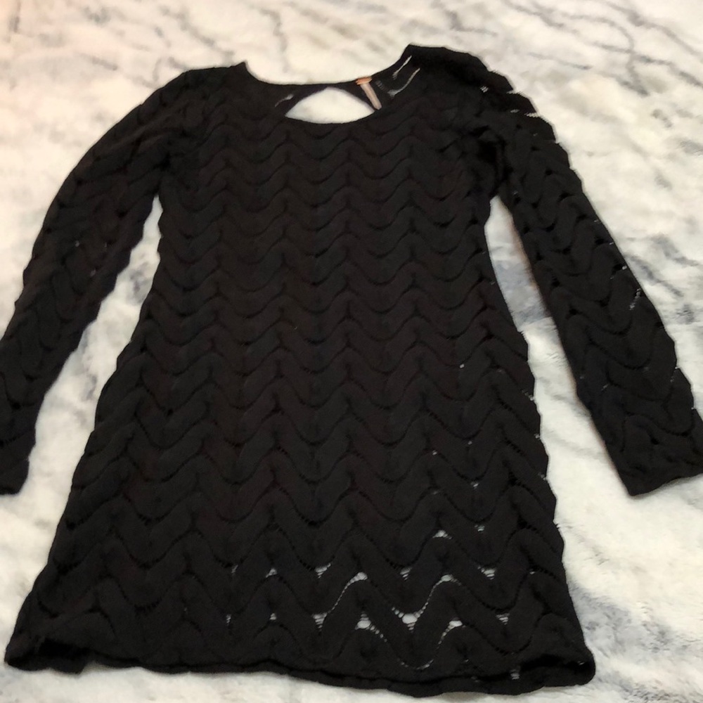 Free People Black Lace Dress